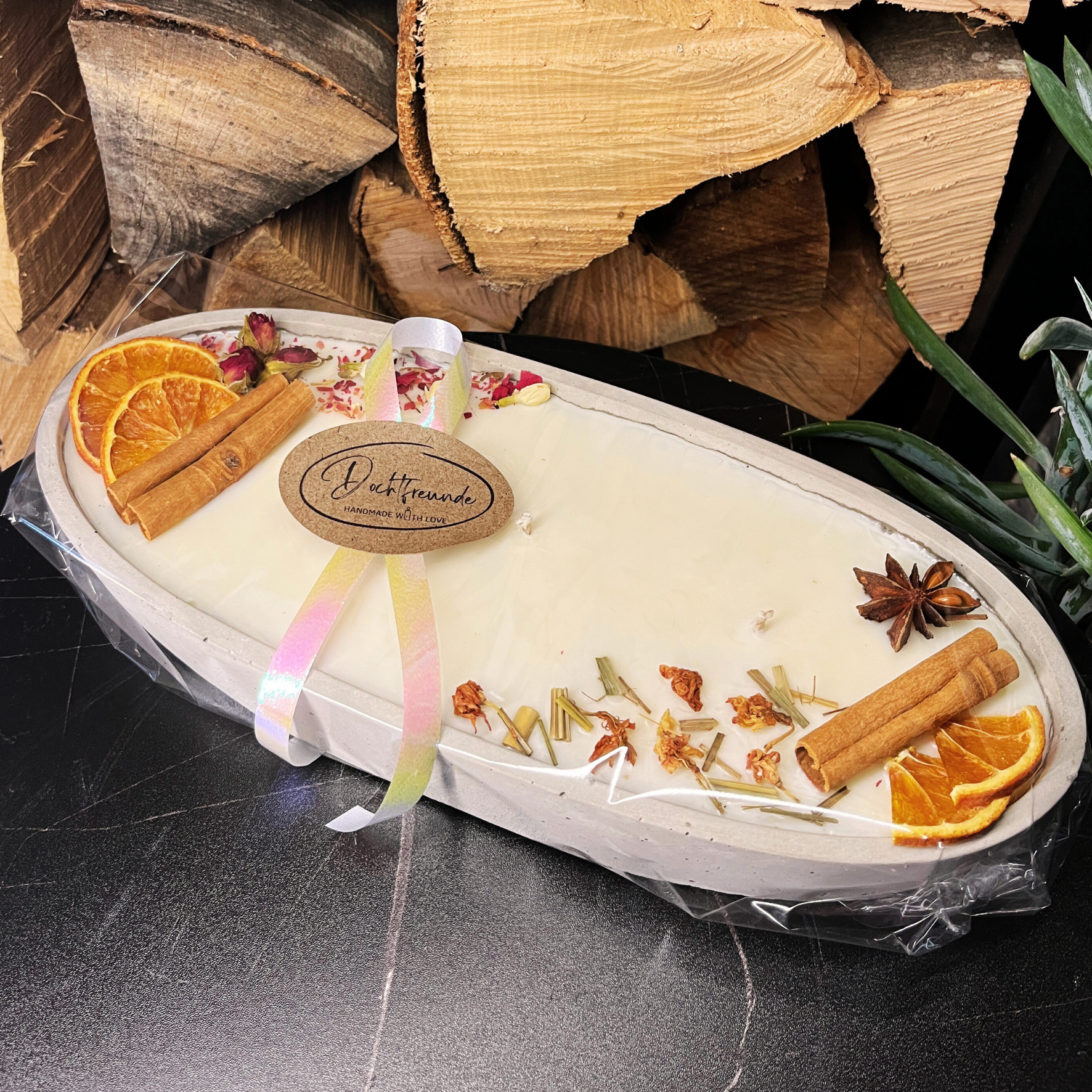 Handgemachte Betonduftkerze "Grey-Ship" Bio Sojawachs mit Vanilla Toffee Duft. Beton Deko Interior Design - Garten-On.de
