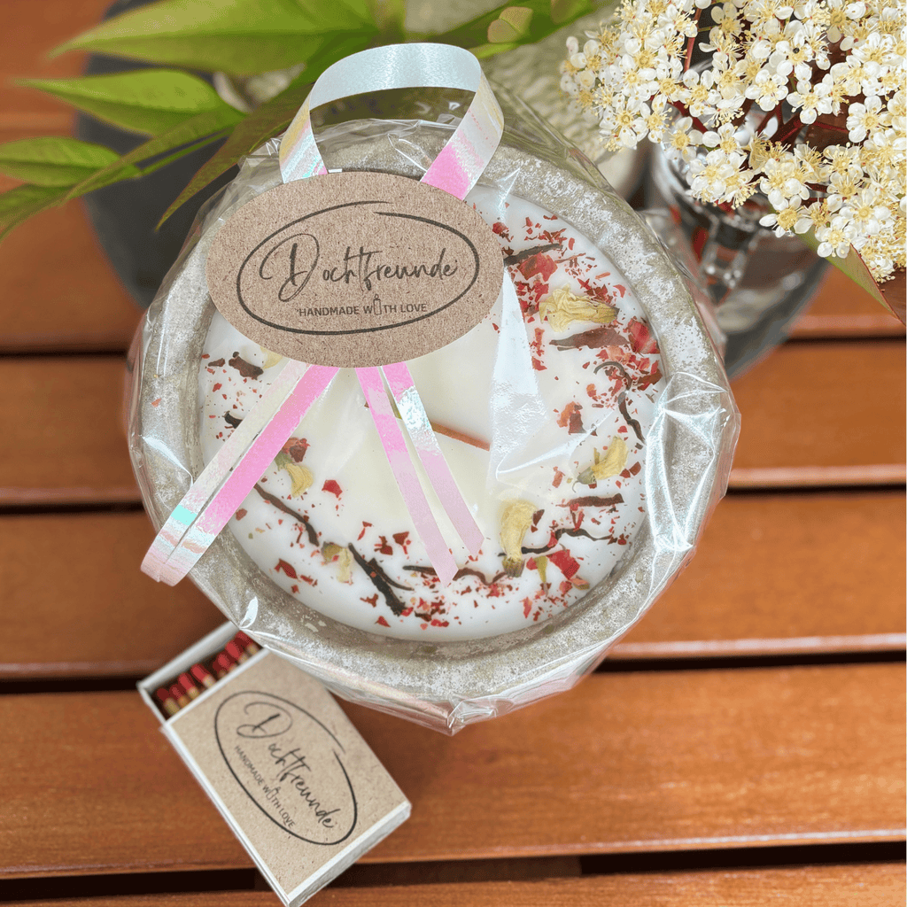 Betonkerze Betongrau "Grey Hearts" - Garten-On.de