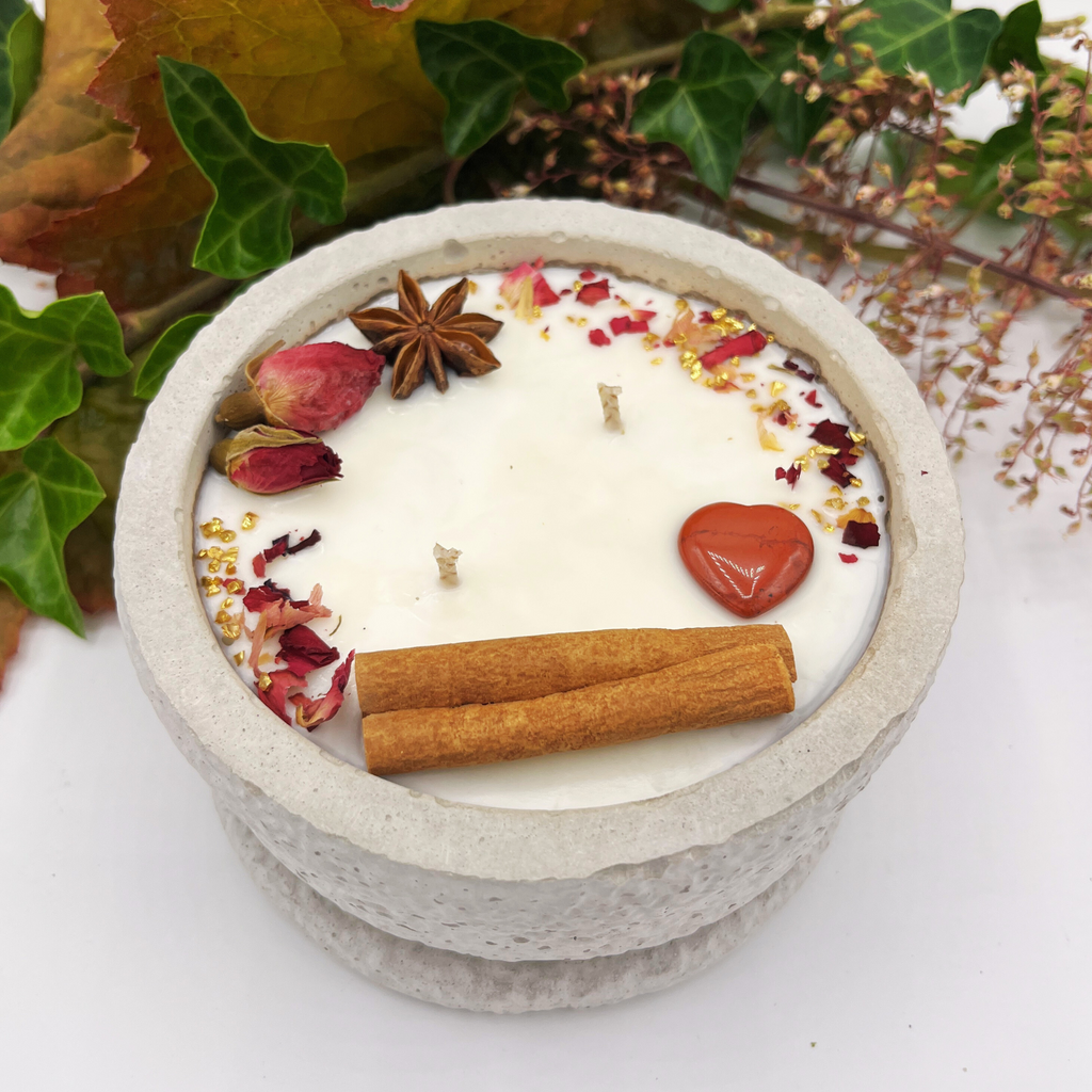 Betonkerze Betongrau "Grey Hearts" - Garten-On.de