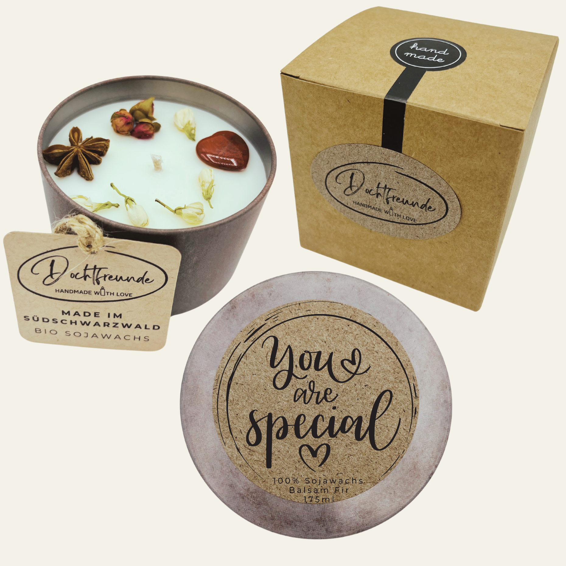 Wertschätzende Duftkerze „You are Special“ – Einzigartiges personalisierbares Geschenk für ganz besondere Menschen - Handgemacht - Garten-On.de