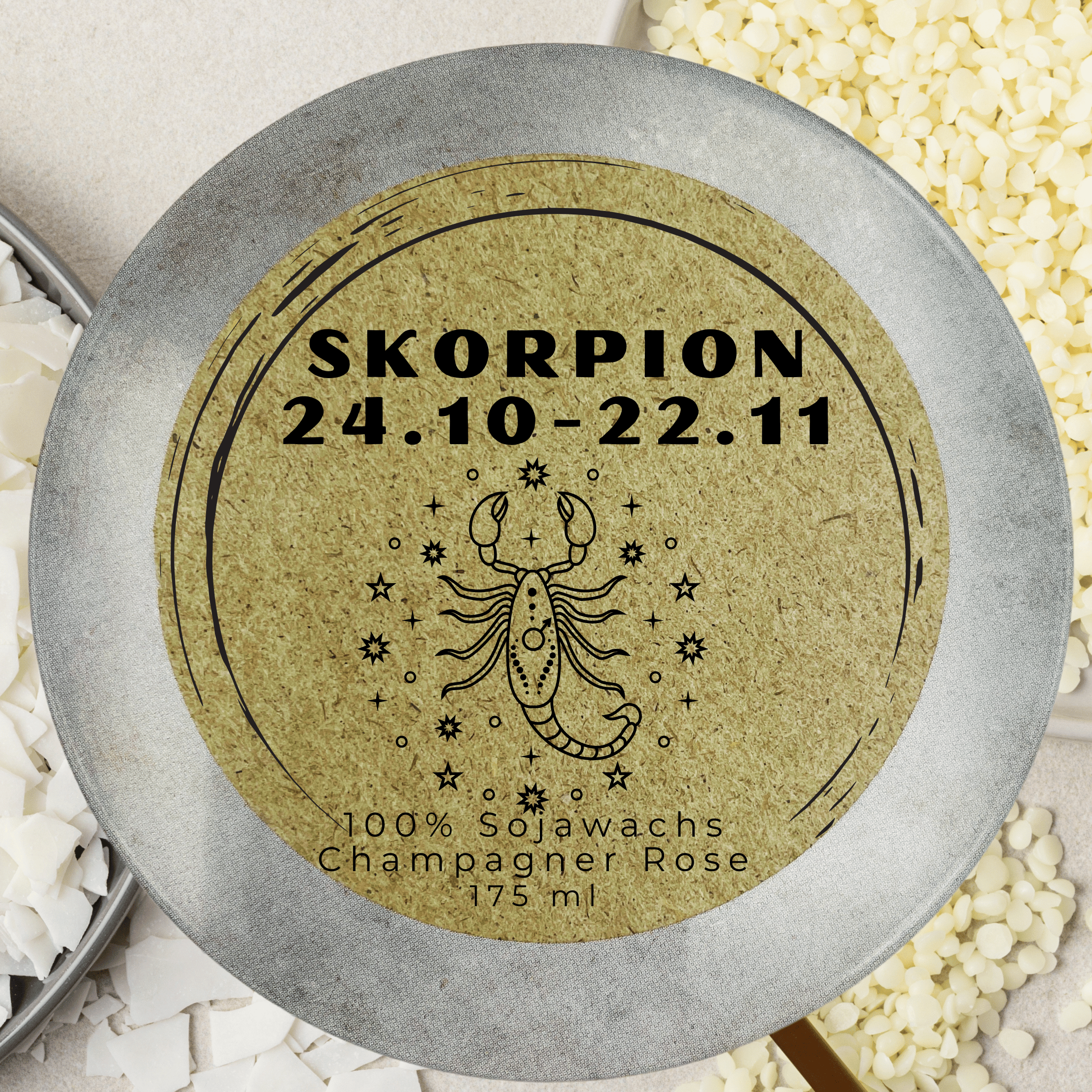 Sternzeichen Skorpion Duftkerze - Handgemachte Sojawachs-Kerze - Personalisiertes Astrologie-Geschenk - Garten-On.de
