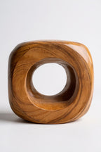Holz Hocker – Pflanzenhocker Beistelltisch – Modern mit rundem Ausschnitt – Würfelform aus Massivholz – 40x40x40 cm - Garten-On.de