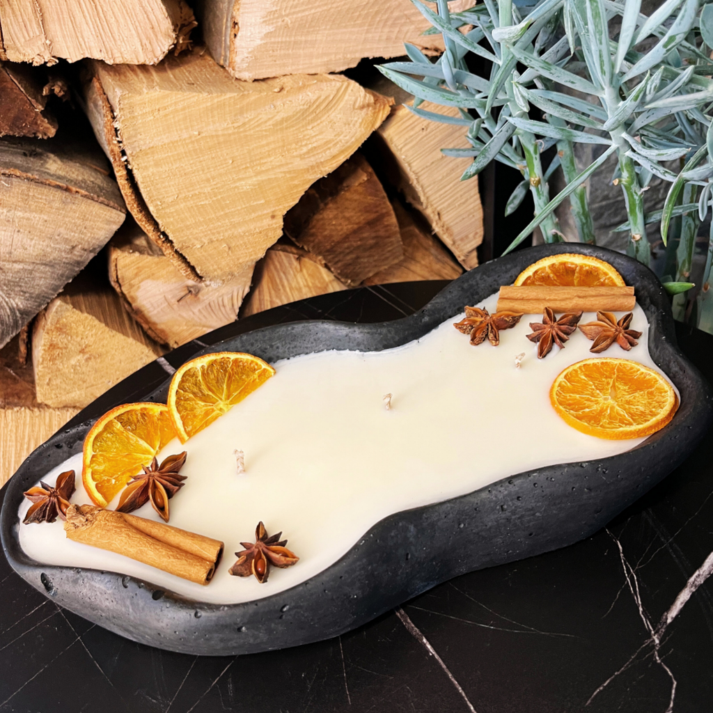 Handgemachte Betonduftkerze "Wave: Grey or Black" Bio Sojawachs mit Vanilla Toffee Duft - Betondekoration - Betonaccessoires oder Betondeko für Zuhause - Garten-On.de