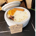 Betonkerzen-Set 4x Betongrau "Grey Cinnamon" - Aromaduftkerze - Stilvolle Sojawachskerze für Ihr Zuhause. Aromatherapie Kerze mit Blütenverzierung und HOCHWERTIGEM Baumwolldocht aus dem Südschwarzwald - Garten-On.de