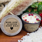 Wird hier Scheiße ohne dich - ABSCHIEDSGESCHENK Personalisierbare PREMIUM Duftkerze - handgemacht aus dem Südschwarzwald - ARBEITSKOLLEGIN - Garten-On.de