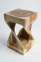 Holzhocker - Beistelltisch Blumenhocker Ablagetisch - Unikat Handgefertigt  - Gedreht aus massivem Samanholz - 50x28x28 cm - Garten-On.de