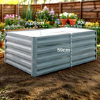 Hochbeet Metall 120x90x59, Gartenbeet aus verzinktem Stahl, wetterfest & rostfrei, Rechteckiges ohne Boden-Garten-On.de