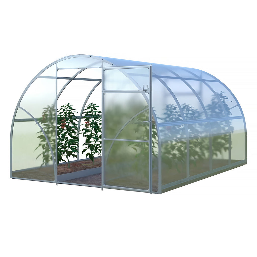 Gewächshaus GÄRTNER, 3x4 m, verzinkter Stahlrahmen, 2 Drehtüren mit Fenster, max. Schneelast 240 kg/m²