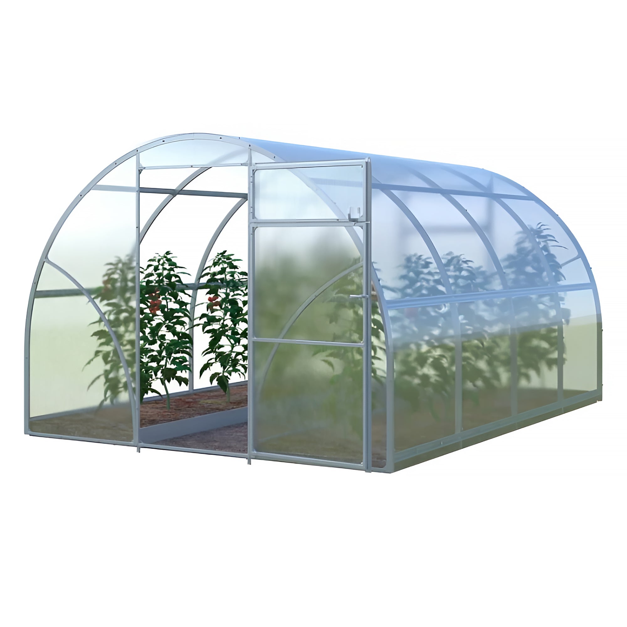 Gewächshaus GÄRTNER, 3x6 m, verzinkter Stahlrahmen, 2 Drehtüren mit Fenster, max. Schneelast 240 kg/m²