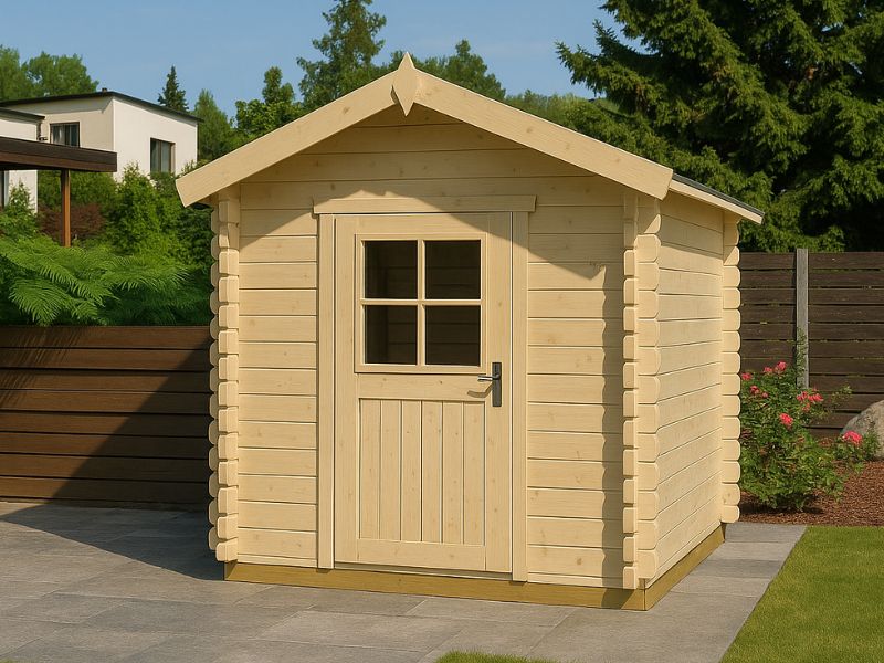 Gartenhaus BETTY 2x2m Natur Holz, Wände 28 mm, inkl. Fußboden