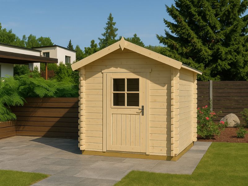 Gartenhaus BETTY 2x2m Natur Holz, Wände 28 mm, inkl. Fußboden