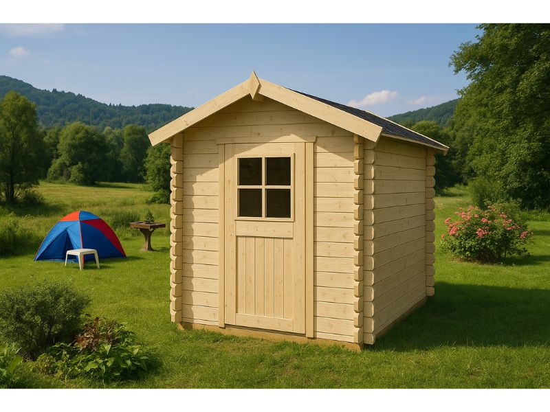 Gartenhaus BETTY 2x2m Natur Holz, Wände 28 mm, inkl. Fußboden