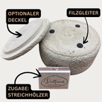Outdoor Citronella-Betonkerze „Mugge Schreck“ – Handgemachter Insektenschutz aus dem Südschwarzwald mit Blütenverzierung - Garten-On.de