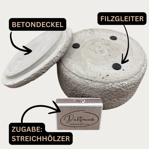 Betonkerzen-Set 3x Betongrau "Grey Cinnamon" - Garten-On.de