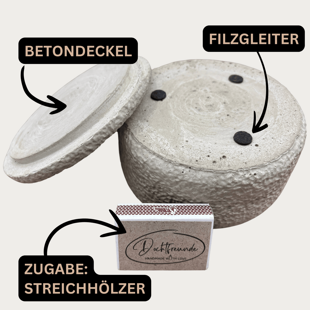 Handgefertigte Betonduftkerze „Black Cinnamon“ aus dem Schwarzwald – Gemütliche Atmosphäre für Ihr Zuhause - Garten-On.de