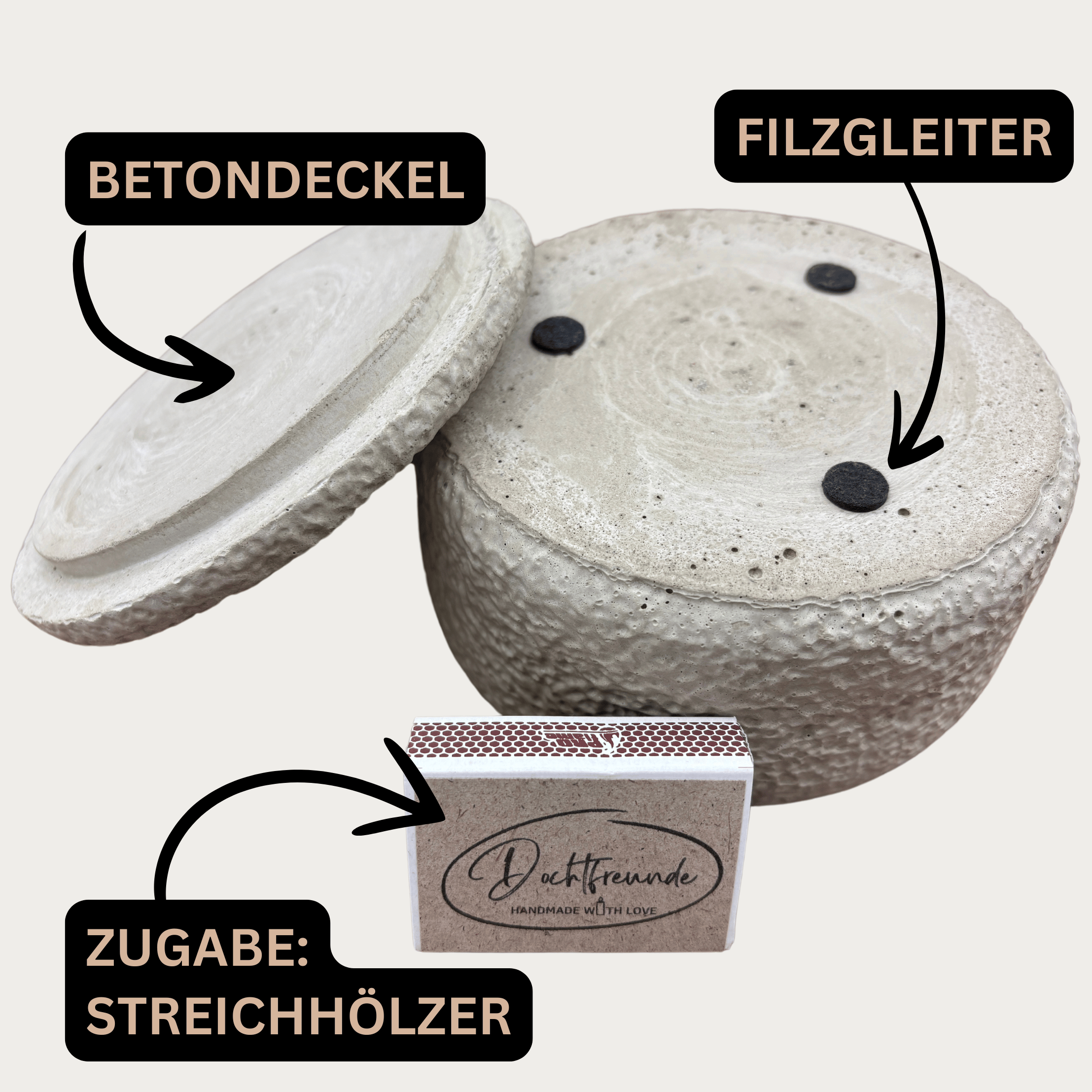 Handgemachte Betonkerze „Black Roses“ Aromakerze- Stilvolle Sojawachskerze für Ihr Zuhause. Mit Blütenverzierung und HOCHWERTIGEM Baumwolldocht aus dem Südschwarzwald - Garten-On.de