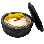 Black Edition HANDGEMACHTE Citronella BETONKERZE - Stilvolle Sojawachskerze für Ihr Zuhause. Outdoor Kerze mit Blütenverzierung und HOCHWERTIGEM Holzdocht aus dem Südschwarzwald - Garten-On.de