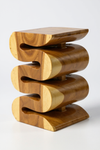 Holzhocker - Beistelltisch Blumenhocker Ablagetisch - Handgefertigt  - Natur Schlange aus massivem Suarholz- 50x30x30 cm - Garten-On.de