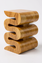 Holzhocker - Beistelltisch Blumenhocker Ablagetisch - Handgefertigt  - Natur Schlange aus massivem Suarholz- 50x30x30 cm - Garten-On.de