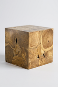 Holzmosaik Beistelltisch - Couchtisch Nachttisch Pflanzenhocker Hocker - Handgefertigt - 40&60x40x40 cm - Garten-On.de