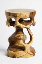 Holz Beistelltisch - Holzhocker Blumenhocker Hocker - Handgefertigt - Rund in Bonsai Style Saman-Holz - 40x30x30 cm - Garten-On.de