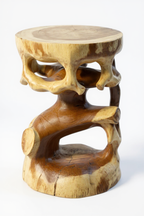 Holz Beistelltisch - Holzhocker Blumenhocker Hocker - Handgefertigt - Rund in Bonsai Style Saman-Holz - 40x30x30 cm - Garten-On.de