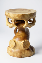 Holz Beistelltisch - Holzhocker Blumenhocker Hocker - Handgefertigt - Rund in Bonsai Style Saman-Holz - 40x30x30 cm - Garten-On.de