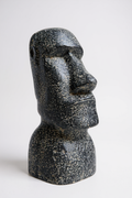 Moai Kopf Statue - Garten Deko Skulptur - Wetterfest - Rapa-Nui Osterinsel-Figur aus Glasfaserbeton Grau - 40x20x15 cm - Garten-On.de