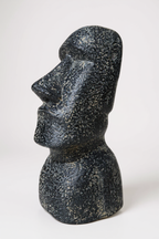 Moai Kopf Statue - Garten Deko Skulptur - Wetterfest - Rapa-Nui Osterinsel-Figur aus Glasfaserbeton Grau - 40x20x15 cm - Garten-On.de