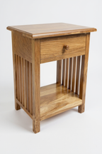 Holz Nachtkommode – Beistelltisch Nachttisch Nachtschrank – Vintage-Look aus massiven Teakholz - 50x40x30 cm - Garten-On.de