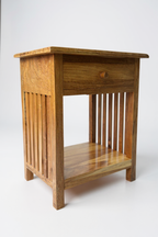 Holz Nachtkommode – Beistelltisch Nachttisch Nachtschrank – Vintage-Look aus massiven Teakholz - 50x40x30 cm - Garten-On.de