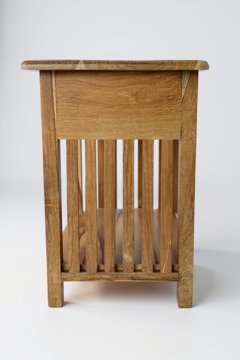 Holz Nachtkommode – Beistelltisch Nachttisch Nachtschrank – Vintage-Look aus massiven Teakholz - 50x40x30 cm - Garten-On.de
