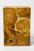 Holzmosaik Beistelltisch - Couchtisch Nachttisch Pflanzenhocker Hocker - Handgefertigt - 40&60x40x40 cm - Garten-On.de