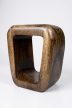 Holzhocker - Beistelltisch Couchtisch - Handgefertigter Flambierter Hocker aus massivem Suarholz- 50x30x40 cm - Garten-On.de