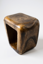 Holzhocker - Beistelltisch Couchtisch - Handgefertigter Flambierter Hocker aus massivem Suarholz- 50x30x40 cm - Garten-On.de