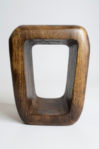 Holzhocker - Beistelltisch Couchtisch - Handgefertigter Flambierter Hocker aus massivem Suarholz- 50x30x40 cm - Garten-On.de