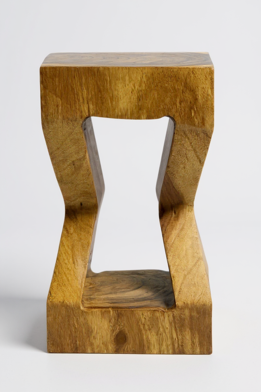 Holz Beistelltisch - Holzhocker Couchtisch Ablagetisch - Handgefertigt - Massives Suarholz - 50x28x28 cm - Garten-On.de