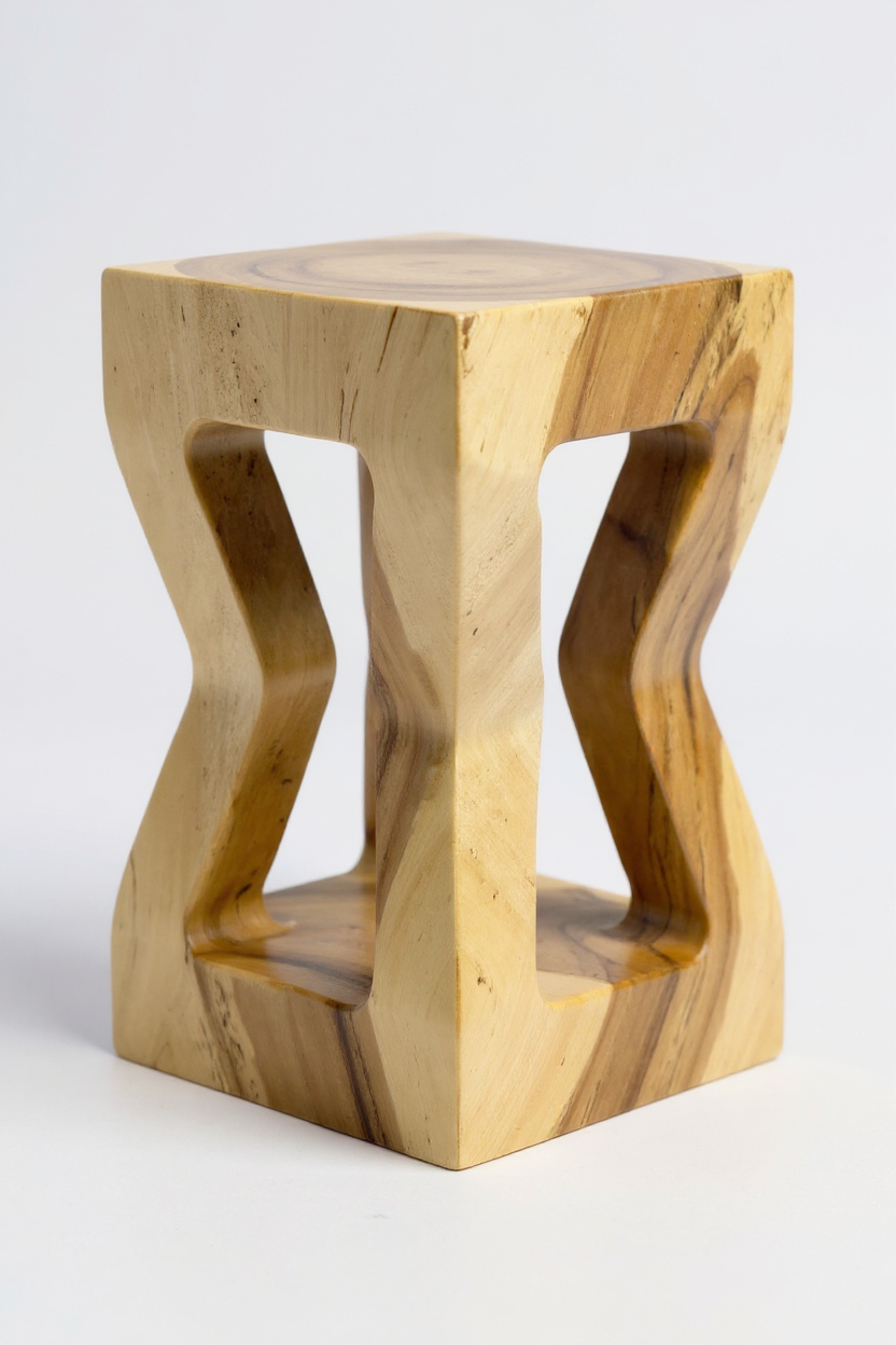 Holz Beistelltisch - Holzhocker Couchtisch Ablagetisch - Handgefertigt - Massives Suarholz - 50x28x28 cm - Garten-On.de