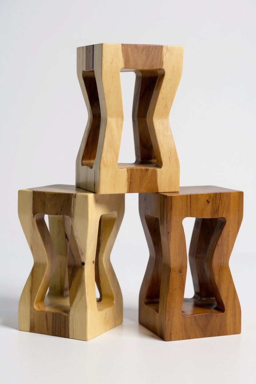 Holz Beistelltisch - Holzhocker Couchtisch Ablagetisch - Handgefertigt - Massives Suarholz - 50x28x28 cm - Garten-On.de