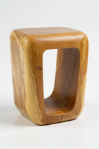 Holzhocker - Beistelltisch Couchtisch - Handgefertigter Hocker aus massivem Suarholz- 50x30x40 cm - Garten-On.de