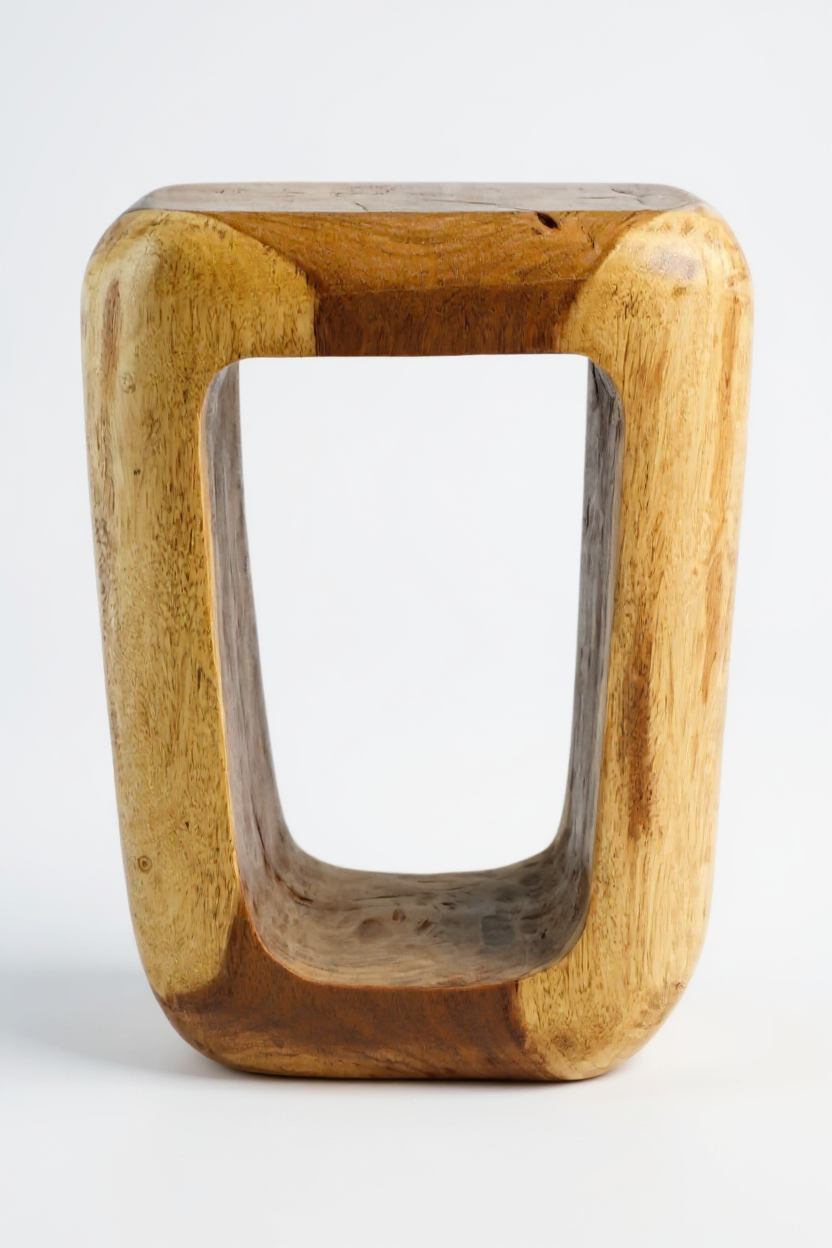 Holzhocker - Beistelltisch Couchtisch - Handgefertigter Hocker aus massivem Suarholz- 50x30x40 cm - Garten-On.de
