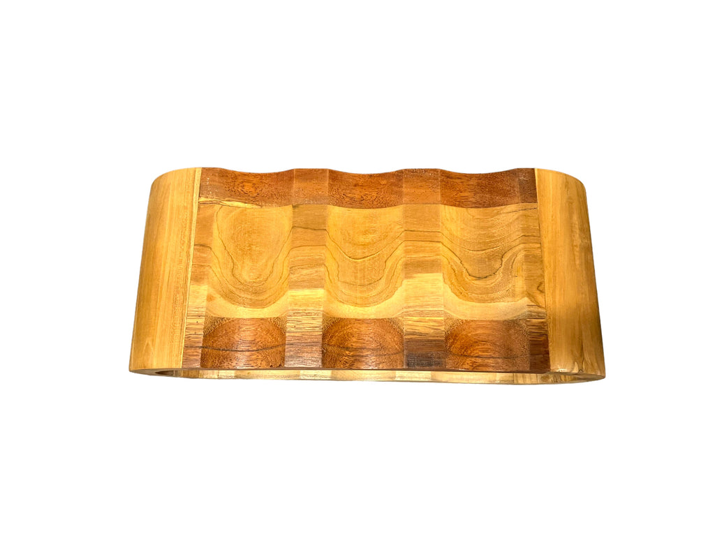 Akazienholz Weinregal - Flaschenhalter für 6 Flaschen - Robust - Natürliche Holzmaserung - 46x19x15 cm