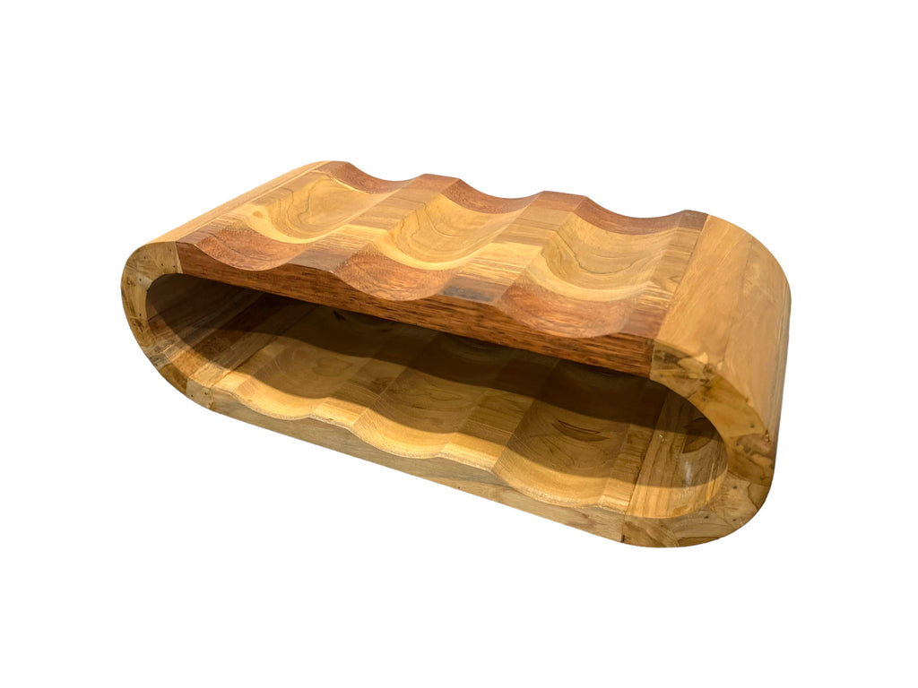 Akazienholz Weinregal - Flaschenhalter für 6 Flaschen - Robust - Natürliche Holzmaserung - 46x19x15 cm