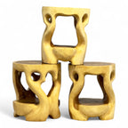 Holz Beistelltisch - Hocker, Nachttisch, Pflanzenhocker, Ablagetisch - Rundes Naturdesign mit organischer Form – Massiv aus Teakholz – 40x34x34 cm - Garten-On.de