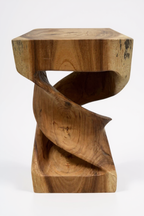 Holz Beistelltisch -  Holzhocker Couchtisch - Handgefertigt - Gedreht aus massivem Suarholz - 50x28x28 cm - Garten-On.de