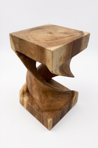 Holz Beistelltisch -  Holzhocker Couchtisch - Handgefertigt - Gedreht aus massivem Suarholz - 50x28x28 cm - Garten-On.de