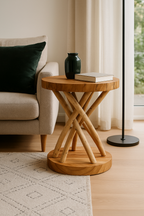 Holz Beistelltisch – Holzhocker Couchtisch – Handgefertigt – Verzweigt aus Suar- und Teakholz – 50x40x40 cm - Garten-On.de
