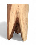 Holzhocker - Beistelltisch Blumenhocker Ablagetisch - Unikat Handgefertigt - Rund stehend aus massivem Suarholz - 45x30x30 cm - Garten-On.de