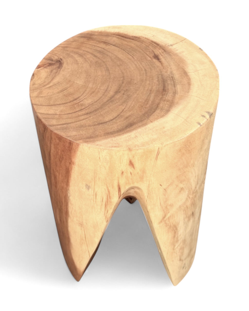 Holzhocker - Beistelltisch Blumenhocker Ablagetisch - Unikat Handgefertigt - Rund stehend aus massivem Suarholz - 45x30x30 cm - Garten-On.de