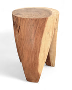 Holzhocker - Beistelltisch Blumenhocker Ablagetisch - Unikat Handgefertigt - Rund stehend aus massivem Suarholz - 45x30x30 cm - Garten-On.de